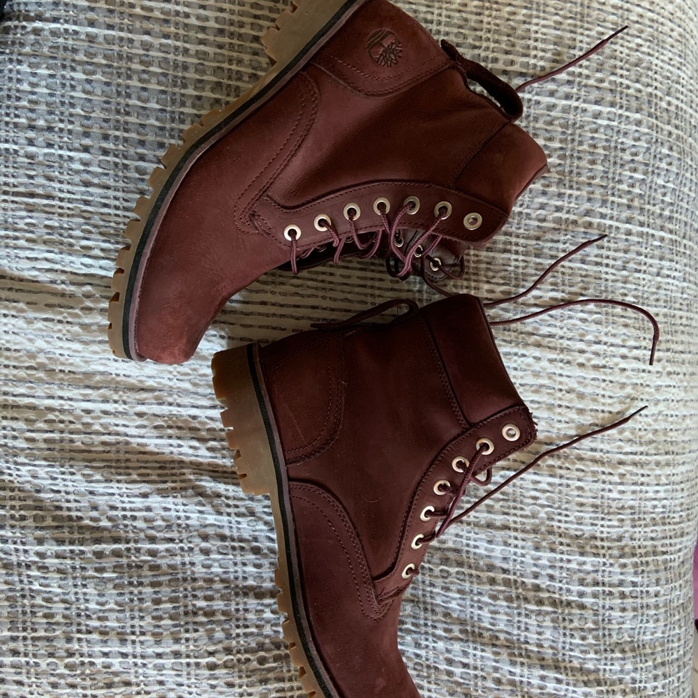 Maroon Timberland Boots